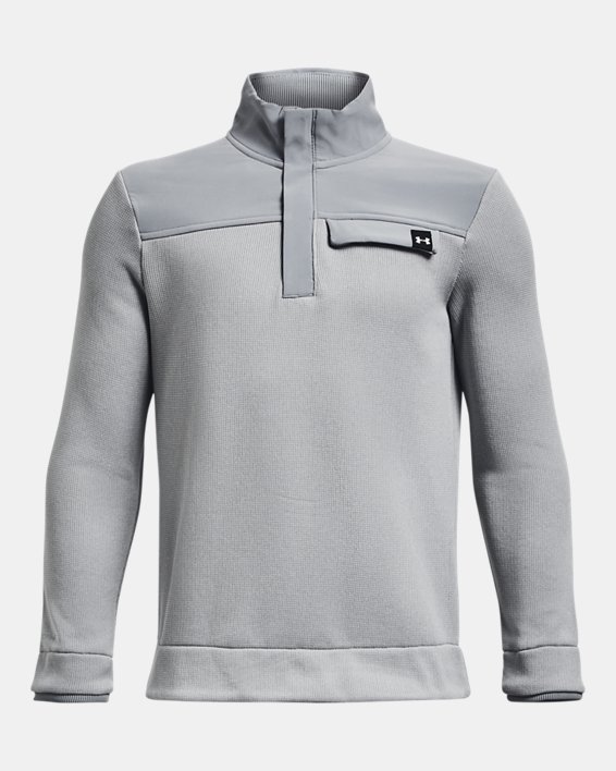 Boys' UA SweaterFleece ½ Zip, Gray, pdpMainDesktop image number 0